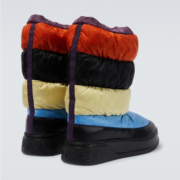 Authentic GUCCI multicolor quilted waterproof winter snow boots main image 4